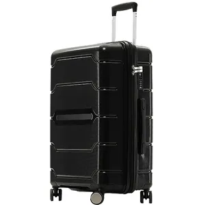 Super lightweight design canvas leather vintage suitcase