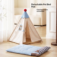 Tente pour animaux de compagnie en polyester Huayuan HOOPET, prête pour l'été, détachable et lavable, lit pour chiot et chat ; tente universelle toutes saisons
