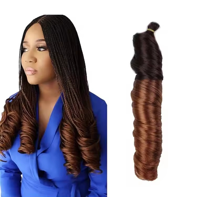 Wholesale 24inch French Curls Synthetic Hair Wicks Smooth Texture Crochet Hair for African Braids 150g