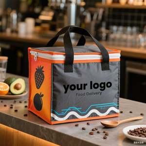 Sac isotherme jetable en non-tissé avec impression de lettres personnalisées, design classique, en aluminium thermique, pour gâteaux et glaces - Product Image 2