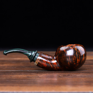 Bent Tobacco Pipe Dark <b>Sandblasting</b> Handmade For Smoking Pipes - Product Image 2