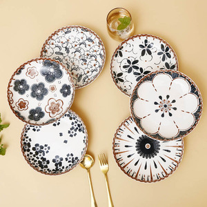 Plato de Cerámica Ecológico de 8 Pulgadas para Servir Postres, Redondo, Estampado, para Uso en el Hogar o en Restaurantes, para Servir Sushi Japonés - Product Image 2
