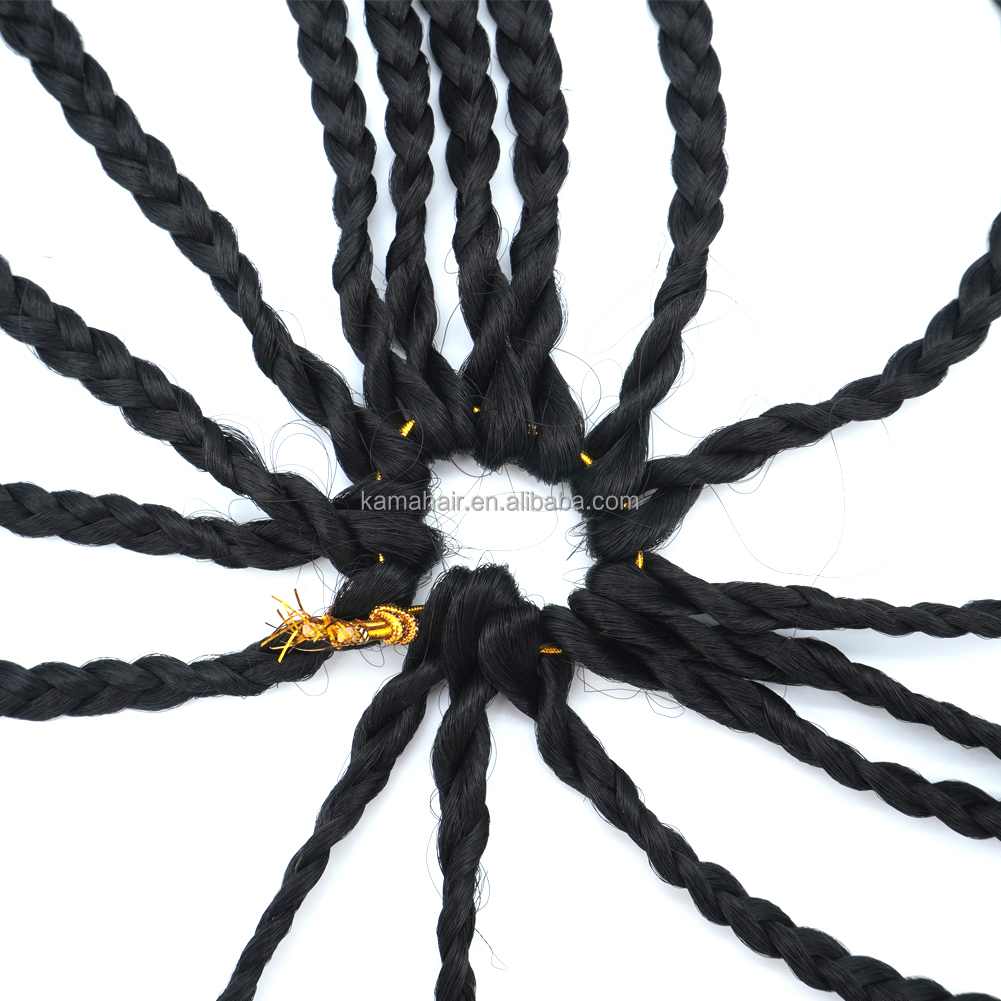 KAMA Pre-Looped Dyed Synthetic Braids Soft Hair Extensions Boho Box Jumbo River Loco Butterfly Crochet Single Weft Hair Waving Detail Section 9