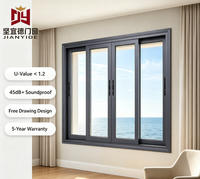 Fenêtre coulissante en aluminium de fabrication directe, résistante au vent, étanche, isolation thermique pour maisons modernes