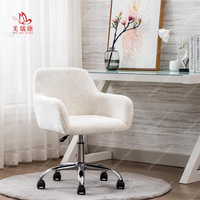 Chaise de bureau blanche réglable de haute qualité, chaise en fausse fourrure, chaise pivotante à structure métallique, pas encore d'avis