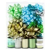 Assorted Metallic 100% Polyester High Tenacity Glitter Printed Gift <b>Ribbons</b> Gold Silver Blue for Gift Packaging Home Textiles - Product Image 6
