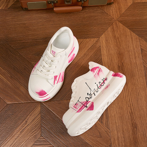 Zapatillas Blancas de Mujer 2026 Primavera Otoño de Cuero Genuino con Suela Gruesa y Aumento de Altura, Zapatillas con Cordones de Doble Uso para Estudiantes - Product Image 5