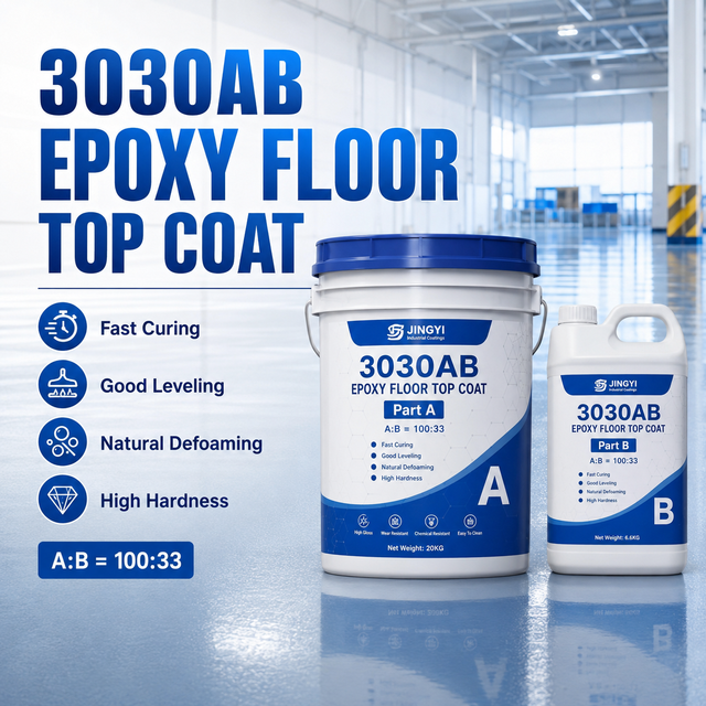 3030AB Epoxy Floor Top Coat A:B 100:33 Clear Fast Curing Wear Resistant Coating for Garage Factory Floor