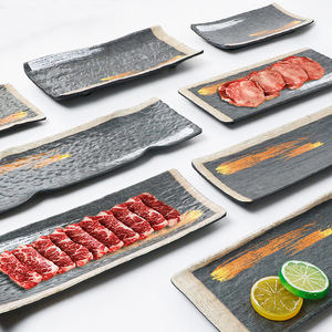 Plato rectangular de melamina de estilo japonés, imitación de porcelana, plato duradero para guarnición de restaurante, para uso comercial - Product Image 4