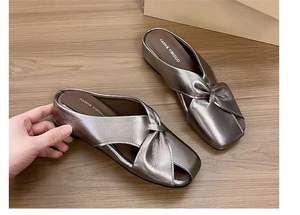 รองเท้าแตะแบบเปิดนิ้วเท้าพื้นหนาสไตล์อเมริกันสำหรับฤดูร้อน  วัสดุที่ใส่สบายสำหรับผู้หญิง  ออกแบบมาเพื่อความสะดวกสบาย - Product Image 6