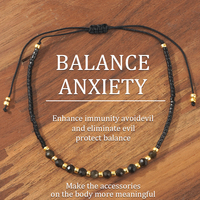 Bracelet de guérison fait main Go2boho avec perles de pierres précieuses pour soulager l'anxiété, la protection contre le mauvais œil et l'équilibre spirituel – Cadeau