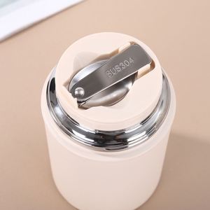 Portable <b>Double</b>-<b>Walled</b> Stainless Steel Insulated Lunch <b>Box</b> with Food Flask and Water Bottle Vacuum Jar and Flask Lid Included - Product Image 2