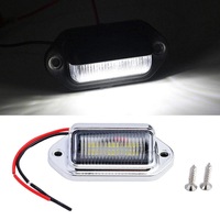 Feux de plaque d'immatriculation LED chromés pour remorque de bateau, étanches 12V 3W YM-Ebright, lampe de marchepied de courtoisie, lampe de travail pour véhicule utilitaire, plateau plat, semi-remorque