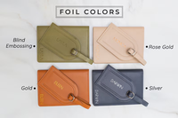 Set Penanda Paspor & Label Bagasi Kulit PU Kulit Sintetis Berukir Monogram Kustom Grosir