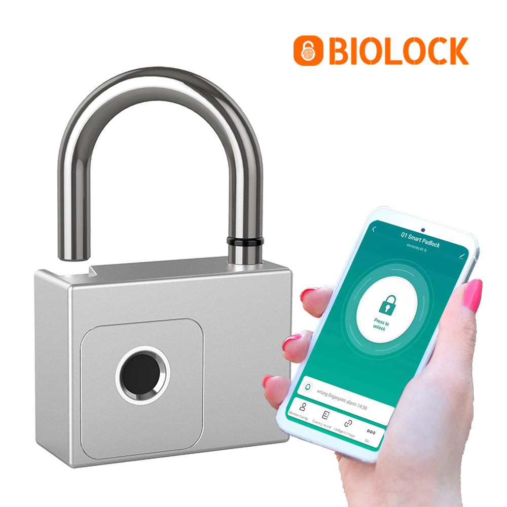 Waterproof Alloy Electronic Security Lock Anti-Theft Anti-lost Safety Keyless Locker Luggage Smart Fingerprint Padlock