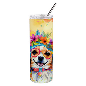 Bicchiere sottile in acciaio inossidabile Chihuahua Hippie Dawg - Product Image 5