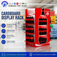 Étagère de présentation pliable en carton ondulé écologique pour supermarché, présentoir de boissons en carton personnalisé