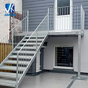 Qingdao manufacturer prefabricated Indoor/outdoor staircase exterior/ interior galvanized steel stringer metal steel stairs