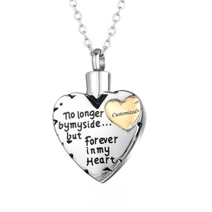 Collier pendentif urne commémorative en acier inoxydable en forme de cœur pour cendres, bijoux de crémation tendance pour hommes, femmes ou animaux de compagnie - Product Image 1