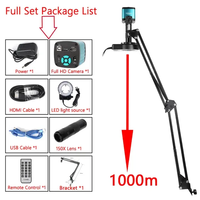 Caméra industrielle HD-MI USB 1080P Objectif 150x Support pliable Télécommande Microscope numérique électronique 4K pour ensemble de microscope de soudage