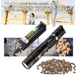 <span class=keywords><strong>Linterna</strong></span> Táctica de Aleación de Aluminio, 3.7V, 1000 Lúmenes, 6 Modos, IP68, Recargable, Luz de Emergencia para Caza - Product Image 2