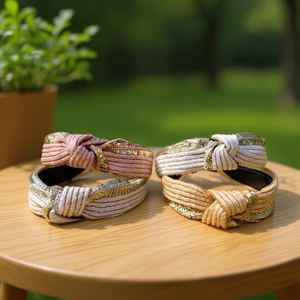 Fascia per capelli ondulata intrecciata con paillettes per donna, accessorio per capelli alla moda - Product Image 3