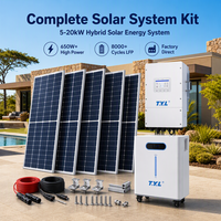 Système d'énergie solaire 5kW 10kW 20kW avec batterie au lithium 10kWh 20kWh 30kWh 40kWh, onduleur hybride intelligent, kit PV complet OEM