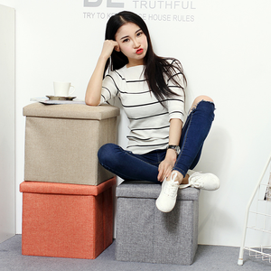 Tùy Chỉnh Nhà Máy Bán Buôn Hiện Đại Đồ Nội Thất Nhà Cationic Sợi Vải Gấp Lưu Trữ Phân Gấp Ottoman - Product Image 5