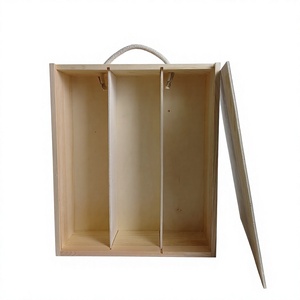 Organizador de pañuelos de madera nórdico con tapa y asa portátil, estuche de almacenamiento dividido en 3 compartimentos, hecho en Vietnam - Product Image 1