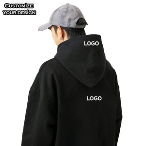 Wholesale 500-600 Gsm Cotton French Terry <b>Pullover</b> Hooded Sweaters Plus Size Long Blank Hoodie Custom Embroidery Printing Hoodie - Product Image 3