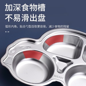 304 Stainless Steel Compartmented Plate Irregular Shape Children's Tableware For Kids Dining - Product Image 5