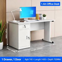 Bureau ergonomique en acier blanc durable avec passe-câbles, glissières de tiroir silencieuses et montage facile pour espace de travail moderne