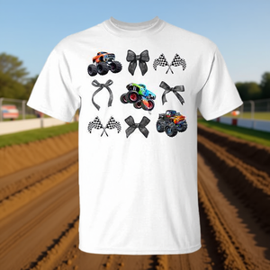 Camiseta Monster Truck Racer de manga corta con cuello redondo y estampado digital para niños, deportes y juegos unisex - Product Image 3