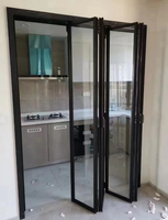 Puertas y Ventanas Plegables Minimalistas de Aleación de Aluminio y Vidrio Templado para Cocina, Bar, Entrada, Sala de Estar y Patio