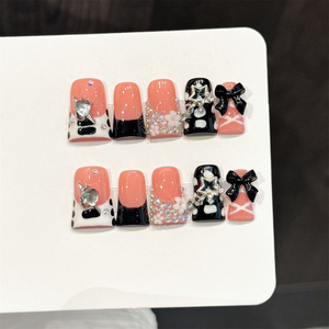 Uñas Acrílicas Postizas Largas Hechas a Mano, Uñas de Pato Engrosadas, Uñas Falsas 3D Reutilizables Adhesivas - Product Image 3