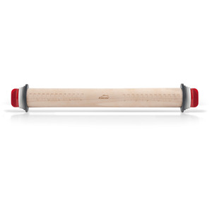 Mattarello Lacor in legno di faggio con anelli da 34 cm per stendere l'impasto - Product Image 1