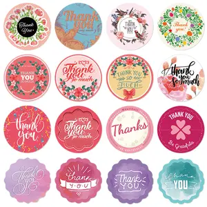 I Inch 500 PCS Custom Printing Birthday Thank You For Your Business Gift Label Sticker Roll