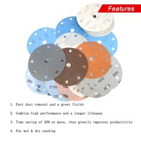 Disque de papier abrasif super fin FV à 9 trous de 6 pouces, papier abrasif pour le polissage et la finition des surfaces métalliques et en bois