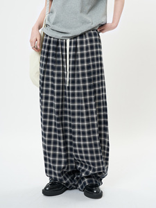 Printemps nouveau style coréen paresseux et décontracté contrastant pantalons décontractés à carreaux lâche et mince pantalons décontractés pour les femmes - Product Image 3