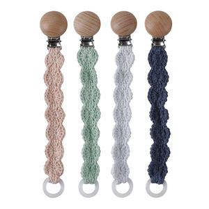 Macrame Pacifier Clip Monochrome Stylish Toy Cotton Rope Baby Soother Binky Clips