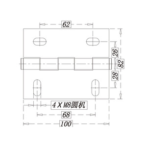Charnière en acier inoxydable Jingbo 6 x M8 ronde 96x98x26mm pour pièces de cuiseur vapeur - Product Image 2