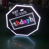 Panneau LED RGB programmable octogonal avec texte défilant, logo personnalisé, présentoir de bouteilles LED, boîte lumineuse pour discothèque, bar, service VIP