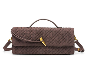 Bolso de Mano Plegable de Gamuza Verde Oliva para Mujer, Correa Extraíble, Diseño Tejido Elegante, Impermeable, para Uso Diario - Product Image 3