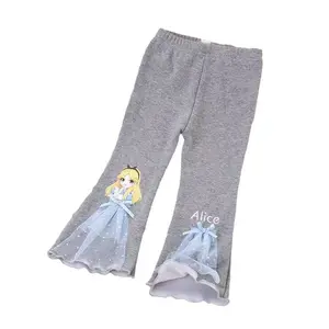 Nieuwe Lente En Herfst Alles-In-Één Kinderoutfit Babymeisje Draagt Uitlopende Legging Meisje Elastische Cartoon Lange Broek