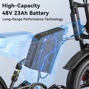 ยางขนาด 20*4.0  คลังสินค้า EU เยอรมนี จักรยานไฟฟ้า 48V23AH เบรกไฮดรอลิก มอเตอร์คู่ 750/250W*2 จักรยานไฟฟ้ายางอ้วน - Product Image 3