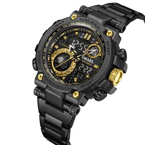 นาฬิกาสปอร์ตใหม่นาฬิกาดิจิตอล8093SS smael relojes de hombre โลหะผสมกันน้ำนาฬิกาอะนาล็อกสแตนเลส - Product Image 6