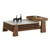 Table basse rectangulaire design minimaliste moderne avec plateau en marbre, meubles de luxe, table à thé haut de gamme pour la maison