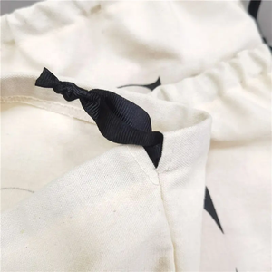 Custom Logo Gepersonaliseerde Kleur Bedrukte Stof Canvas Biologisch Katoen Dubbele Tas Met Trekkoord - Product Image 6