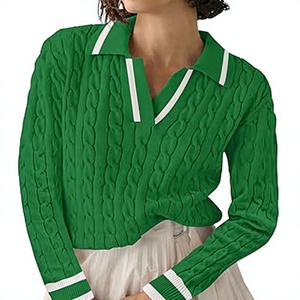 Women Cable Knit <b>Turtleneck</b> <b>Sweater</b> Ribbed High Neck Long Sleeve Pullover 100% Cotton Solid Casual Winter Jumper Wholesale - Product Image 1
