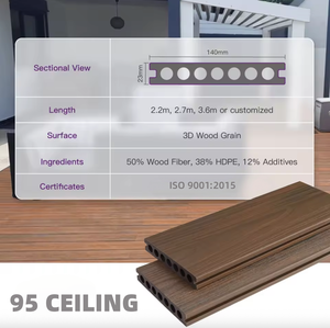 Dalles <span class=keywords><strong>de</strong></span> terrasse extérieures en WPC, sans entretien, sans peinture, imperméables, écologiques, à grain <span class=keywords><strong>de</strong></span> <span class=keywords><strong>bois</strong></span> moderne, remplaçant le <span class=keywords><strong>bois</strong></span> traité, durables - Product Image 6